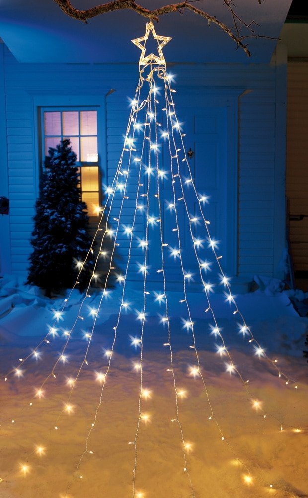 LED String Light Christmas Tree with Star - Decorative Holiday Indoor/Outdoor Decor for Home, Party, and Festive Celebrations