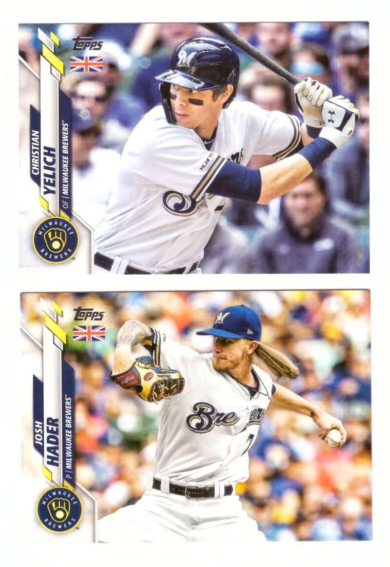 2020 Topps UK Milwaukee Brewers Baseball Team Set - Collectible Trading Cards for Fans & Sports Memorabilia Enthusiasts - Perfect for Gifts, Display, and Trading