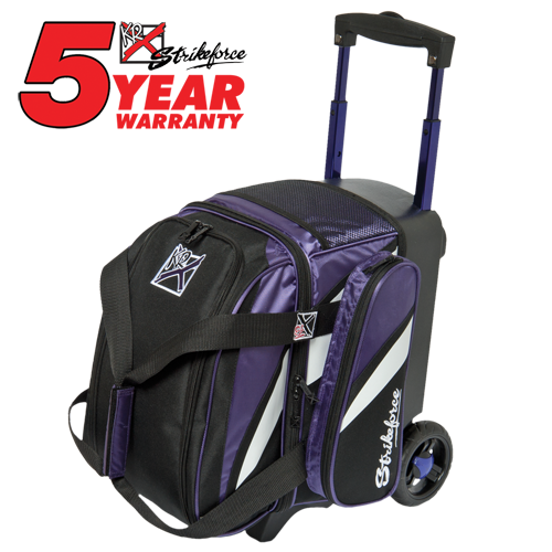 KR Strikeforce Cruiser Purple Black Single Bowling Ball Roller Bag - Durable Bowling Accessory for League Play & Practice - Perfect for Bowling Enthusiasts & Tournament Players