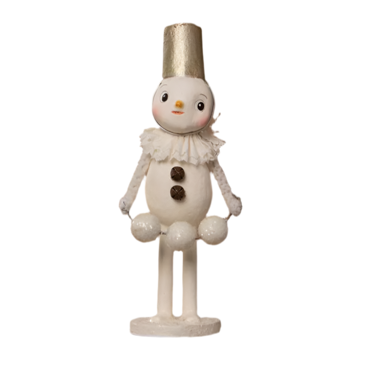 Bethany Lowe Designs Bucket Head Snowman - Vintage Christmas Decoration for Holiday Home Decor & Festive Party Centerpiece