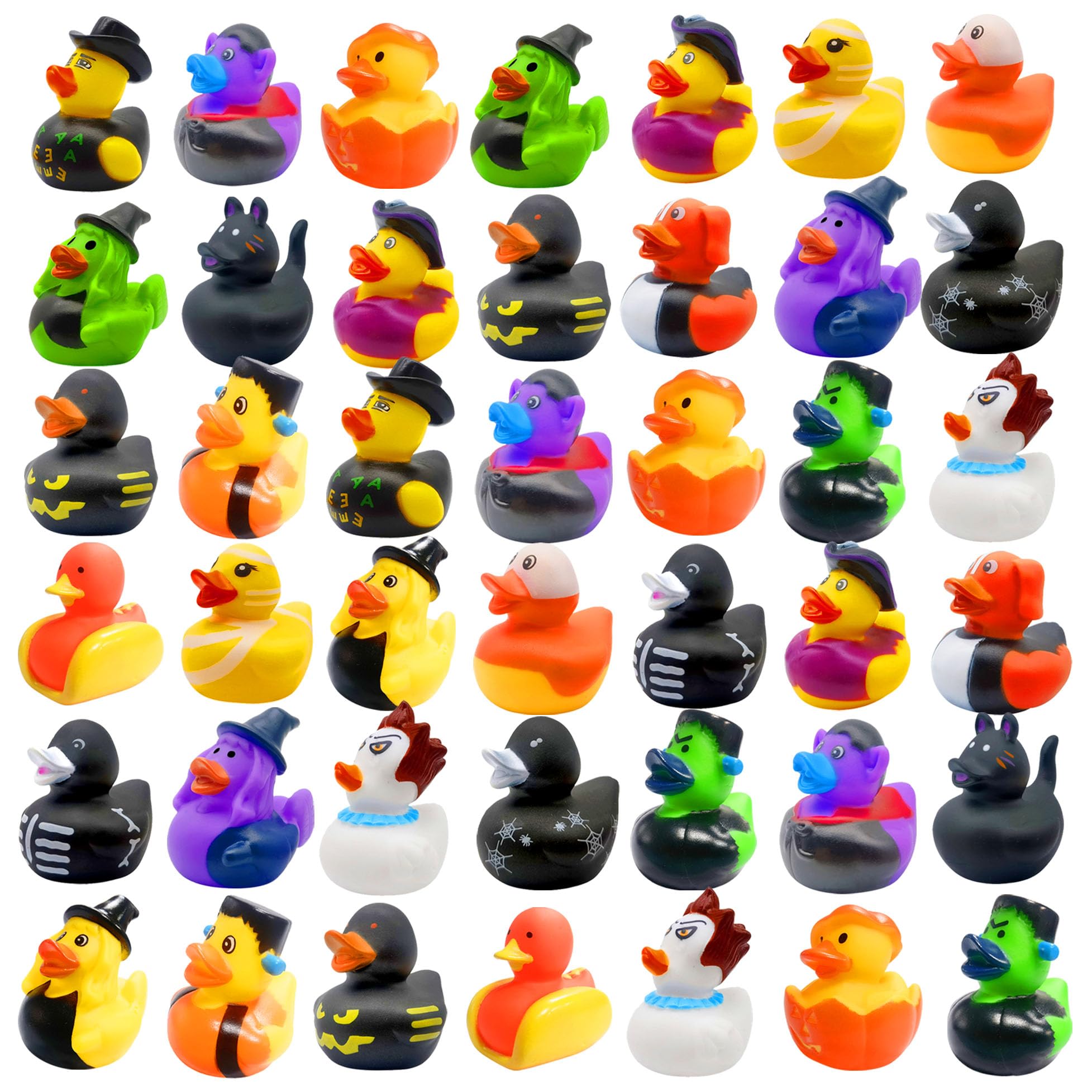 36 Pcs Halloween Rubber Duck Toys - Cute Bathtub Ducks for Baby Showers, Kids Bath Time & Halloween Party Favors - Perfect for Gift Exchange, Jeep Ducking & Holiday Decorations (Halloween Theme)