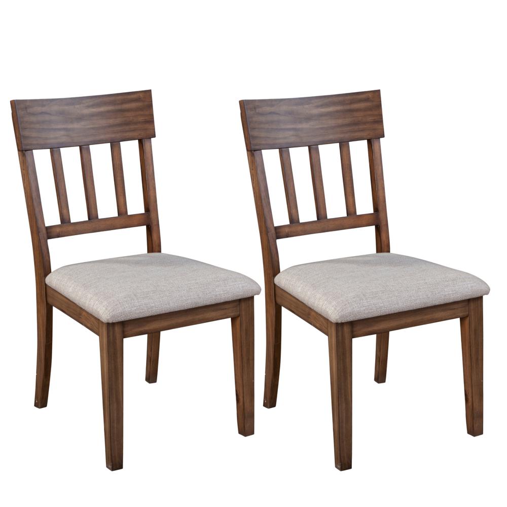 Donham Set of 2 Brown Side Chairs - Modern Dining Room Chairs for Kitchen, Breakfast Nook, and Small Space Decor