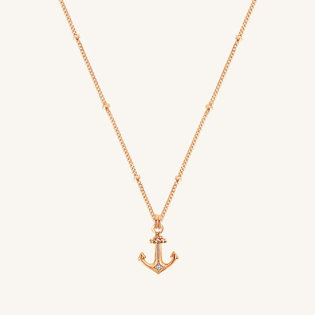 Elegant White Stone Necklace for Women - Dainty Anchor Pendant Jewelry - Perfect for Beach Outings, Casual Wear & Gifts