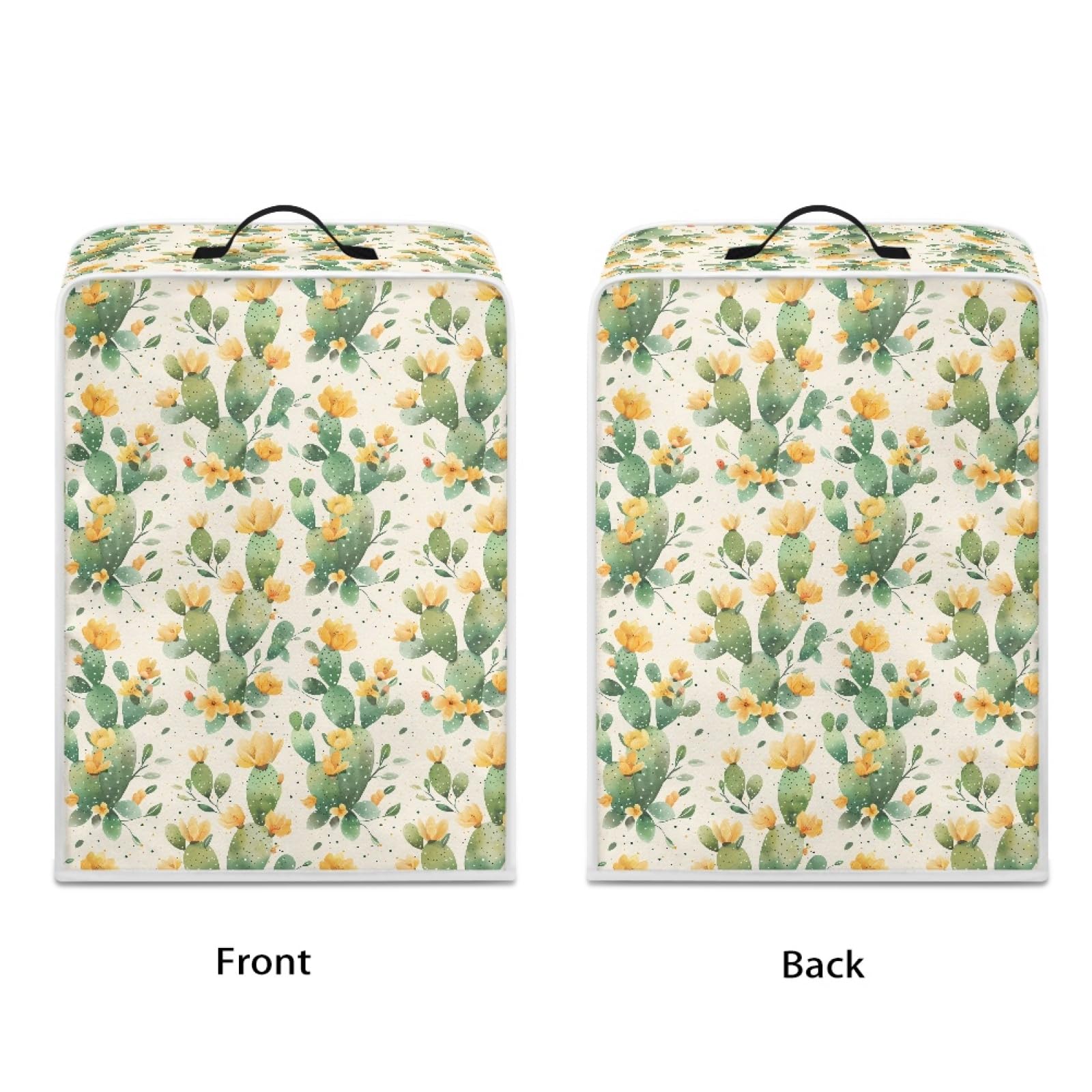 GLENLCWE Cactus Floral Dust Cover for Coffee Maker - Summer Style Washable & Foldable Protective Cover for Stand Mixer, Juicer, and Small Appliances | Perfect for Kitchen, Office, and Outdoor Use