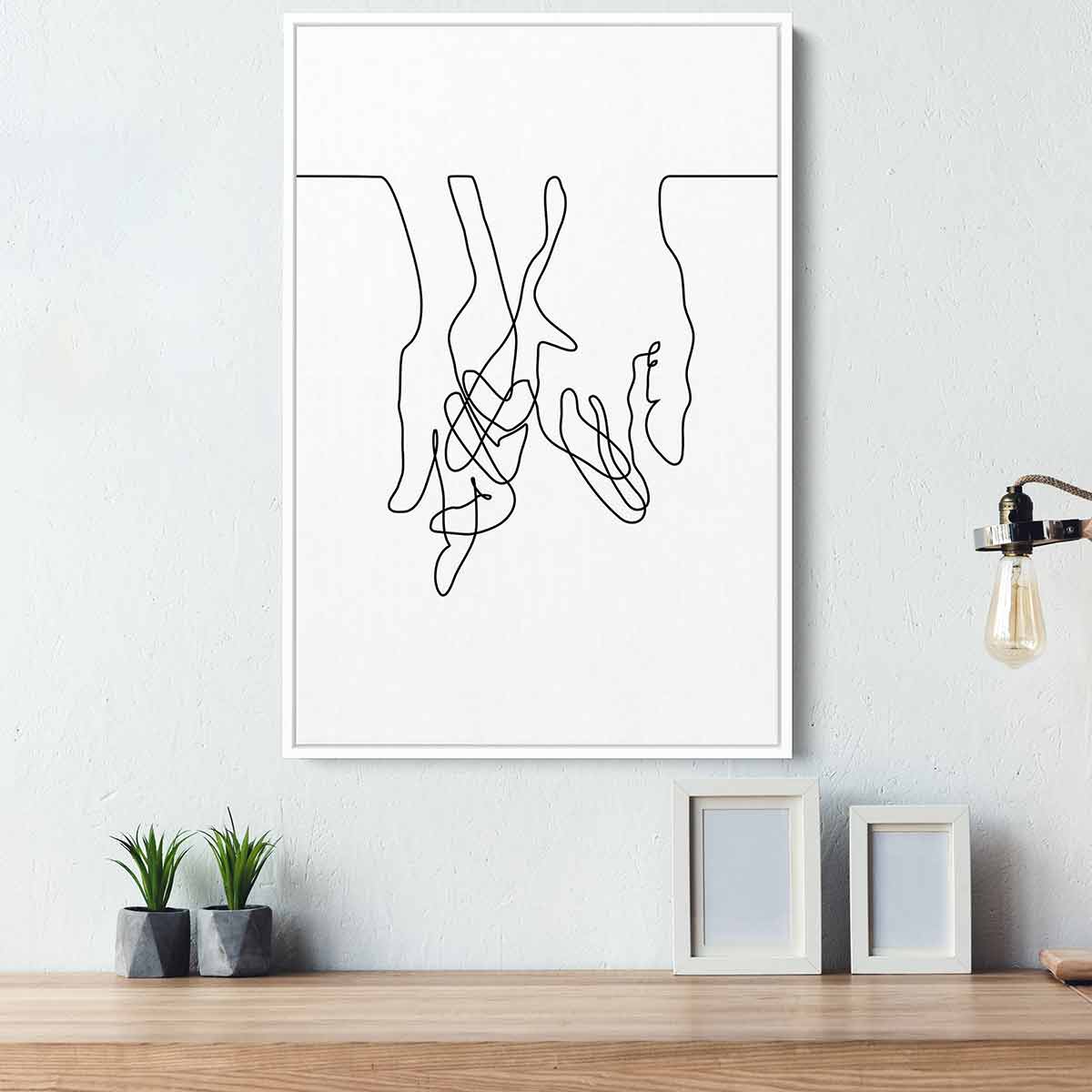 White Hands Wall Art Canvas Print - Modern Abstract Home Decor for Living Room, Bedroom & Office | 5878