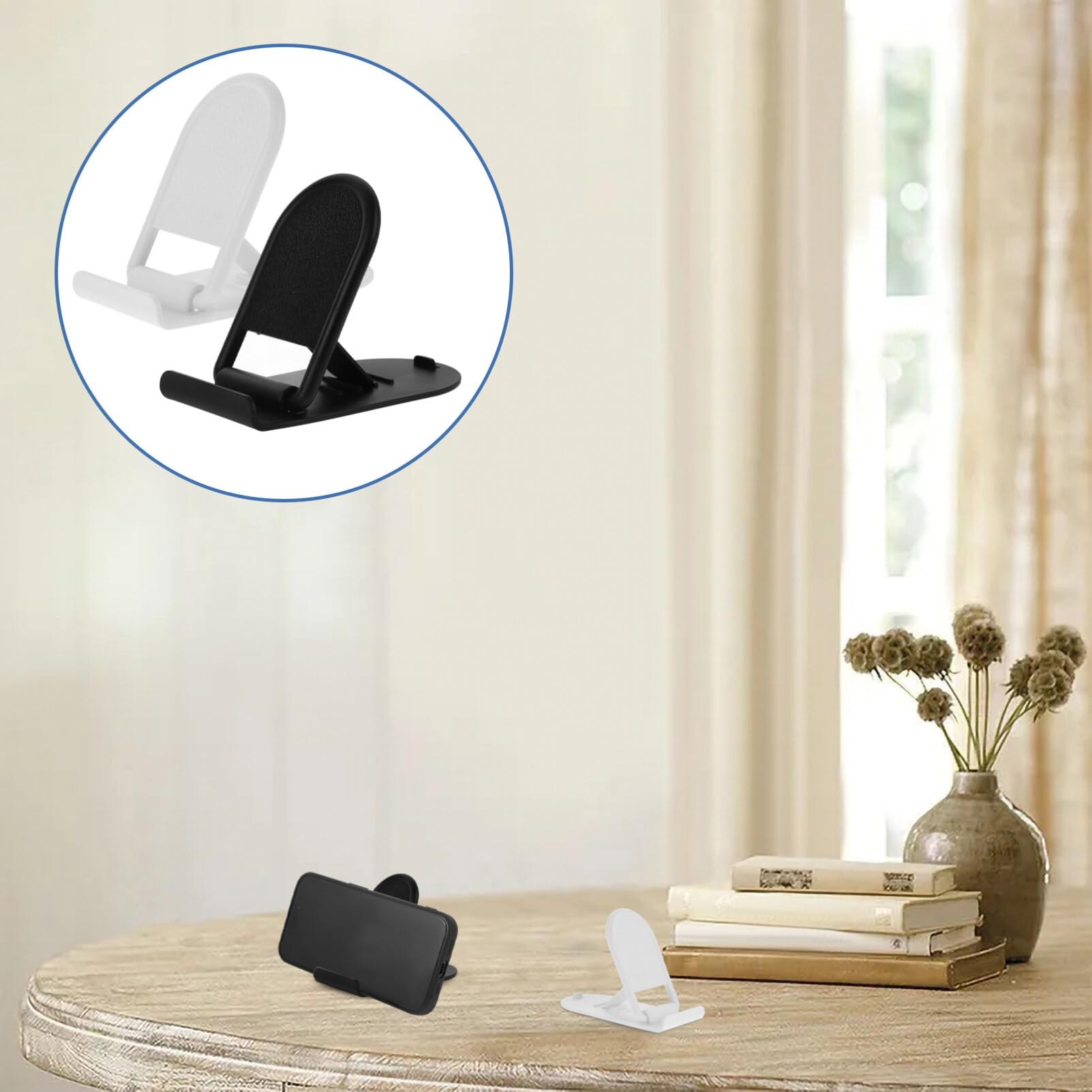 Foldable Phone Stand 2-Pack - Adjustable Desktop Cell Phone Holder for iPhone, Samsung & More - Perfect for Work, Watching Videos & Hands-Free Calling