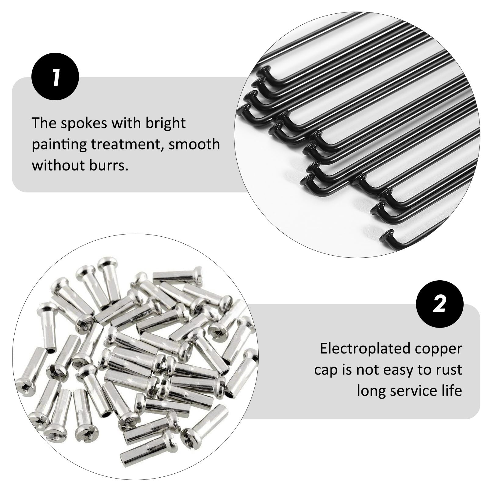 36Pcs 14G J Bend Bicycle Steel Spokes - 260mm Replacement Spokes for Mountain Bike & Road Bike - Durable Bike Wheel Spokes for Cycling Maintenance & Repair