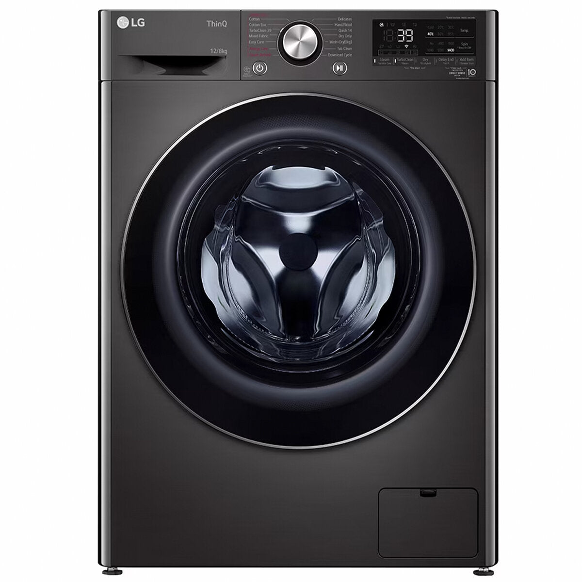 LG Series 9 12kg/8kg Front Load Washer Dryer Combo with Steam Function - Black (WVC9 1412B) - Perfect for Small Laundry Rooms & Apartments