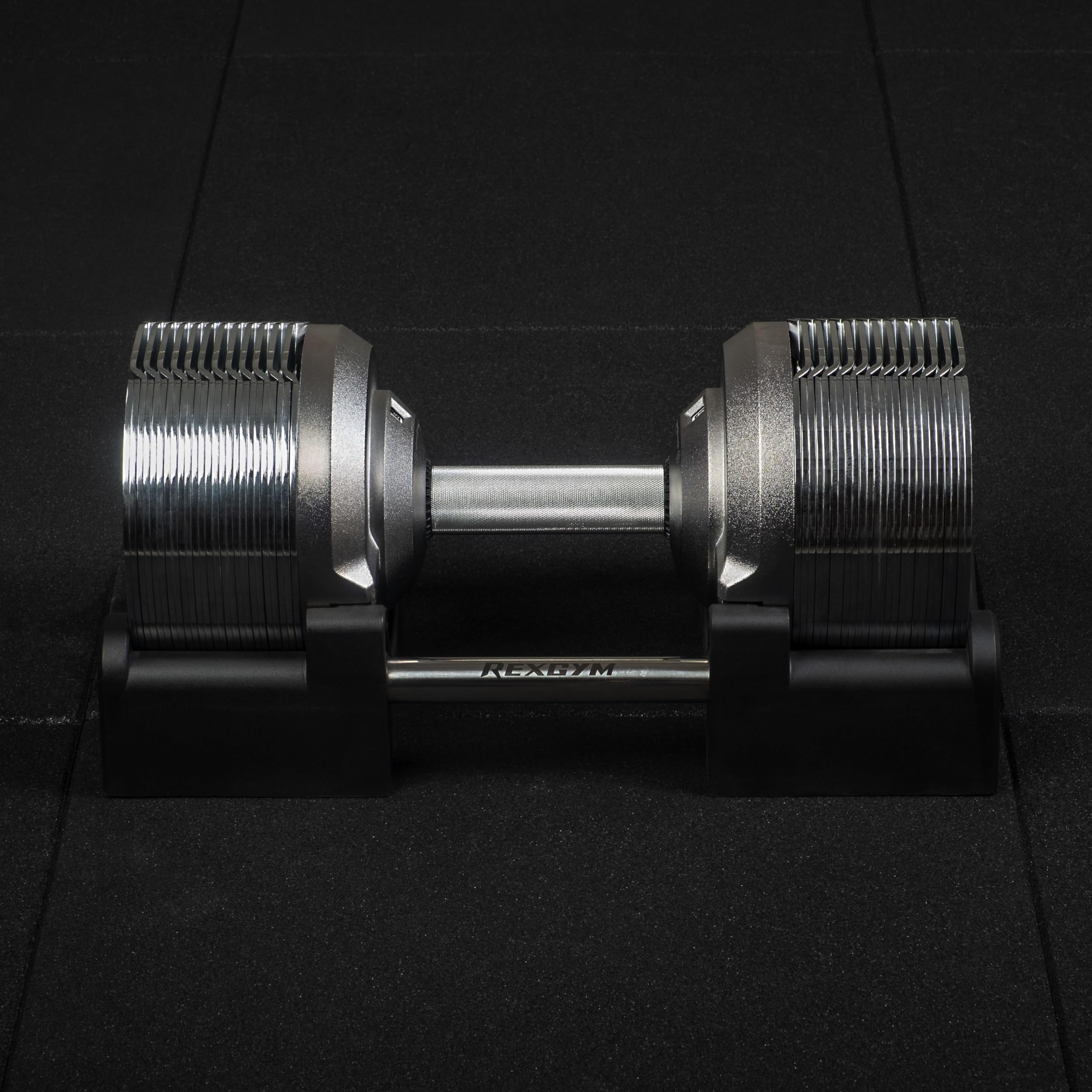REXGYM Adjustable Dumbbell Handlebar with Chrome Plated Weights - 1.5 lb Each - Perfect for Home Gym, Strength Training & Muscle Building Workouts