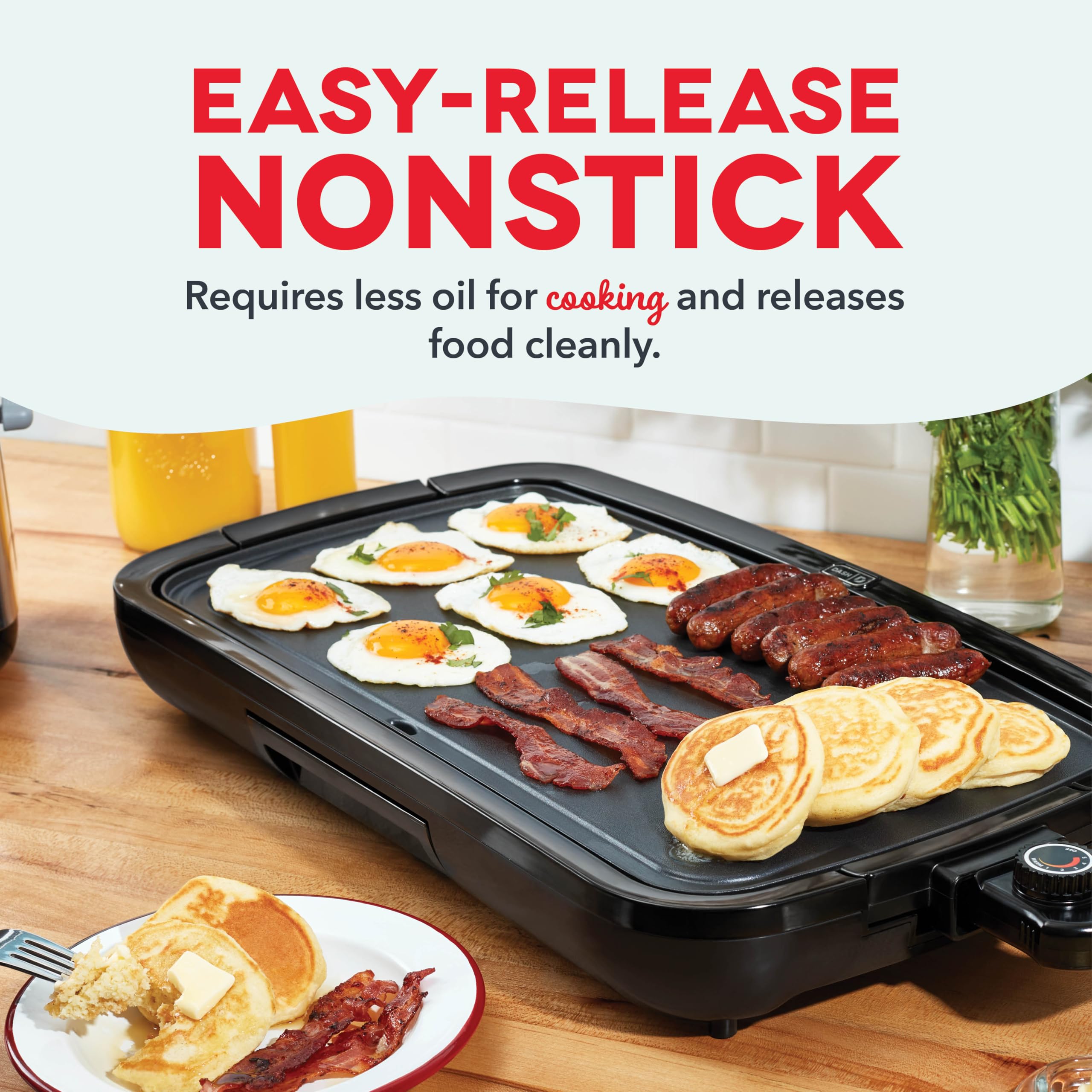 DASH Deluxe 1500-Watt Electric Griddle with Removable Nonstick Cooking Plate - 20