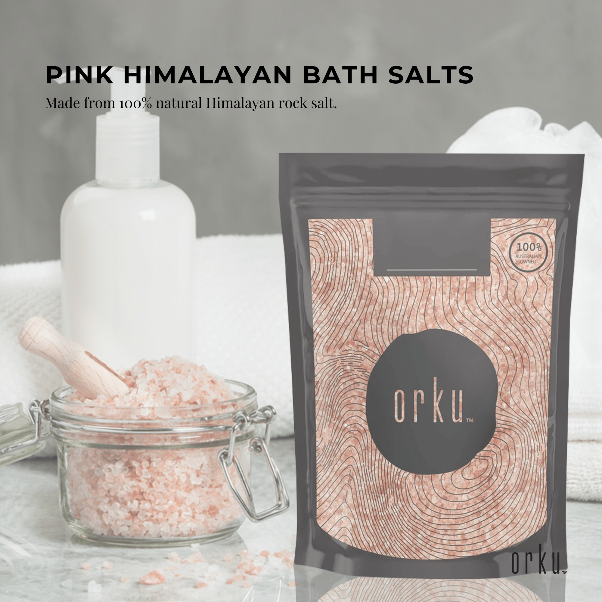100g Pink Himalayan Bath Salts - Natural Crystal Rocks for Spa Therapy & Body Scrub | Relaxing Bath Soak for Stress Relief & Skin Exfoliation