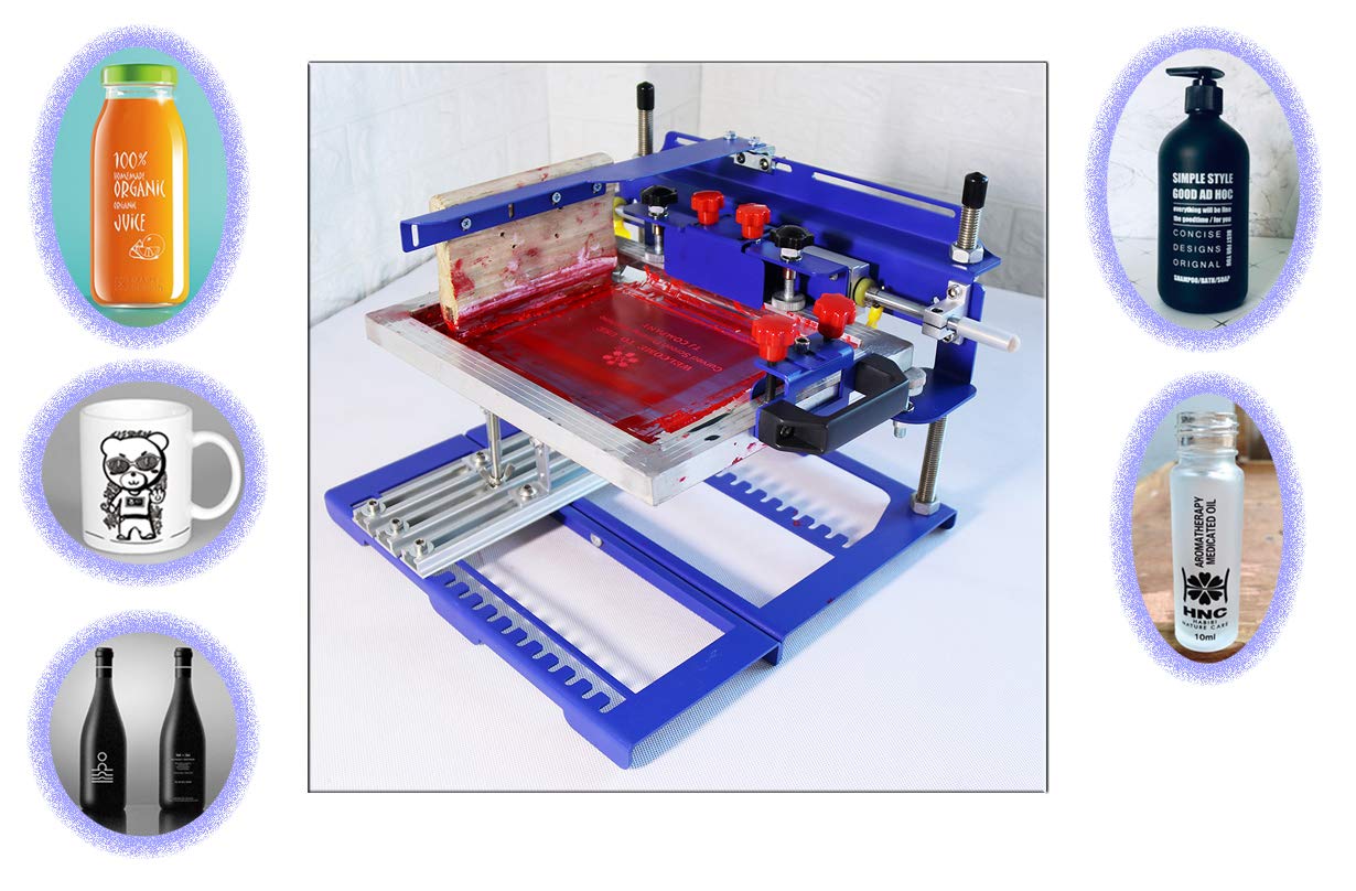 TECHTONGDA 6x8 Inches Cylindrical Screen Printing Machine for 6.7