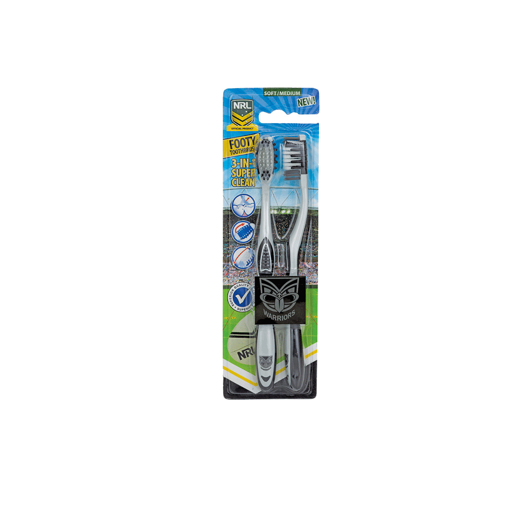 Premium New Zealand Warriors Themed Toothbrushes 2-Pack - Soft Bristles for Gentle Cleaning - Perfect for Fans & Game Day Essentials