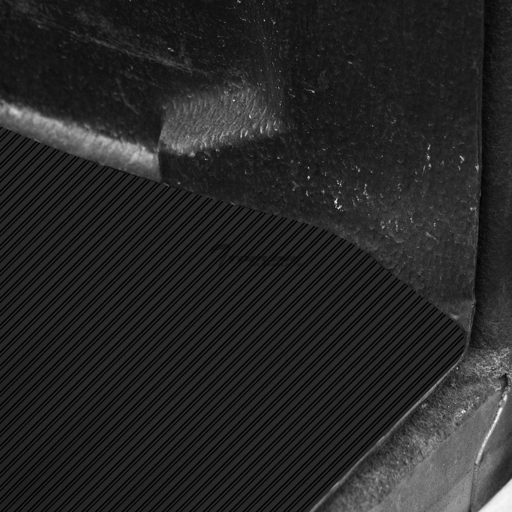 Black Rubber Horizontal Line Truck Bed Floor Mat Liner v2 for 07-21 Toyota Tundra 5.6 Ft (67.2