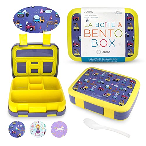Blue Yellow Truck Bento
