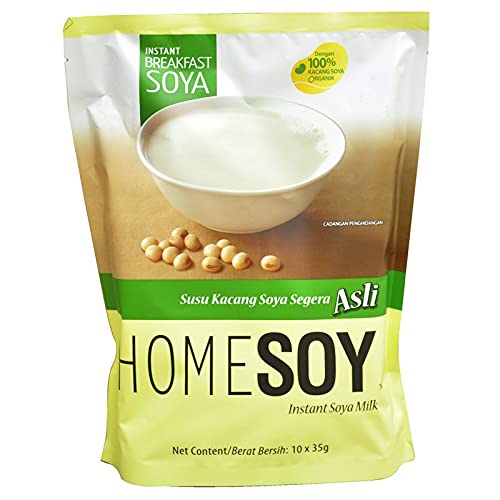 Organic Instant Soy Milk Powder (10 Packets x 35g) 350g - 100% Non-GMO, Vegan, Gluten-Free, High Protein - Perfect for Breakfast, Smoothies & Baking