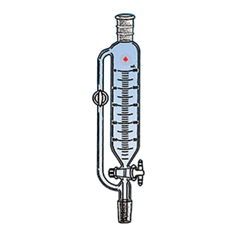 7286-12 PTFE Filtering Funnel with Graduated Scale & Pressure Equalizing - 500mL Capacity for Lab Distillation, Chemical Filtration & Solvent Transfer