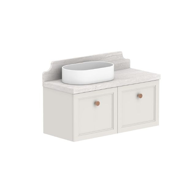 ADP Mabel Wall-Mounted Vanity with Durasein Countertop - Modern Bathroom Sink Cabinet for Small Spaces, Perfect for Apartments & Powder Rooms