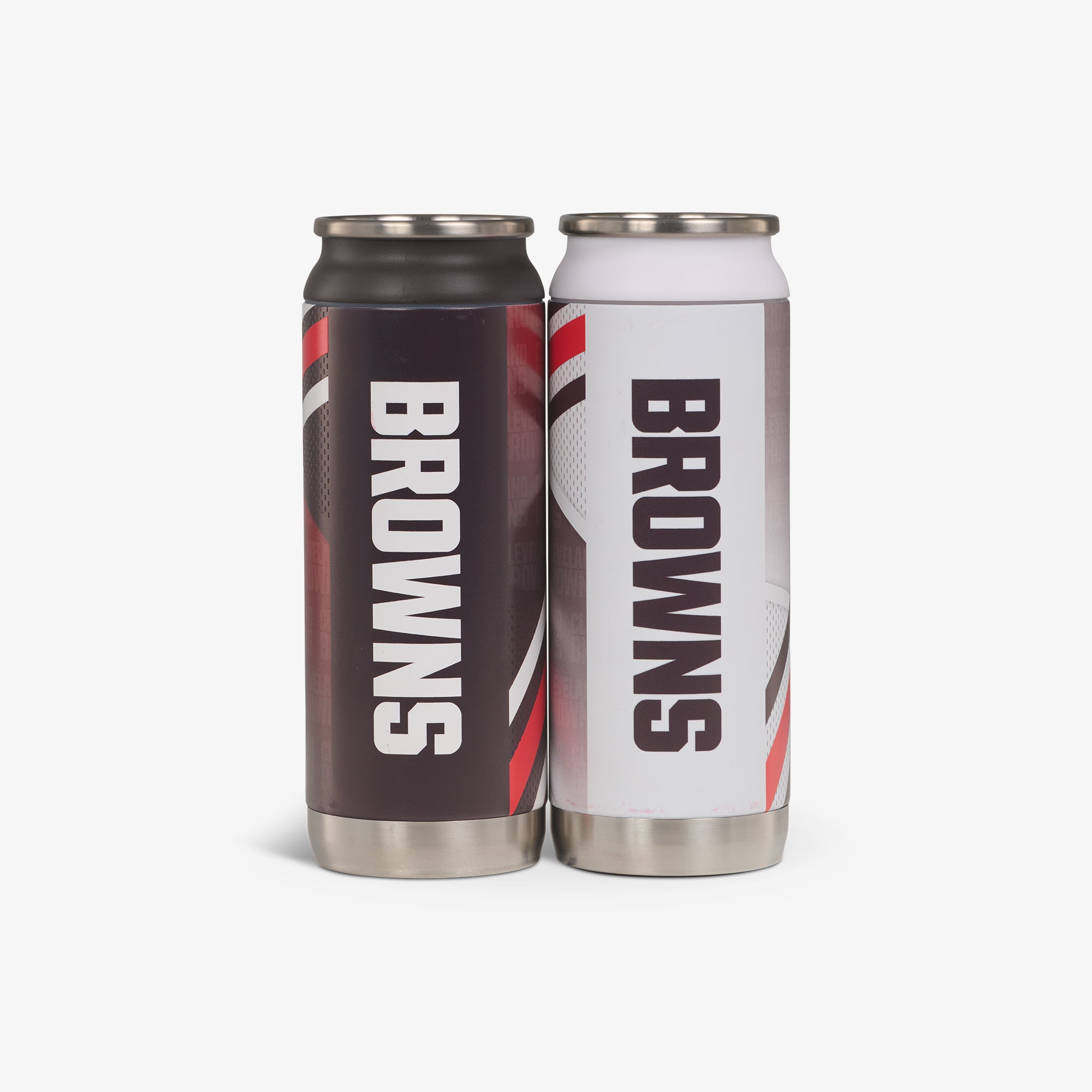 Official Cleveland Browns Home & Away 16oz Insulated Beer Can Coolers 2-Pack - Perfect for Tailgating, Game Day Parties & Outdoor Events