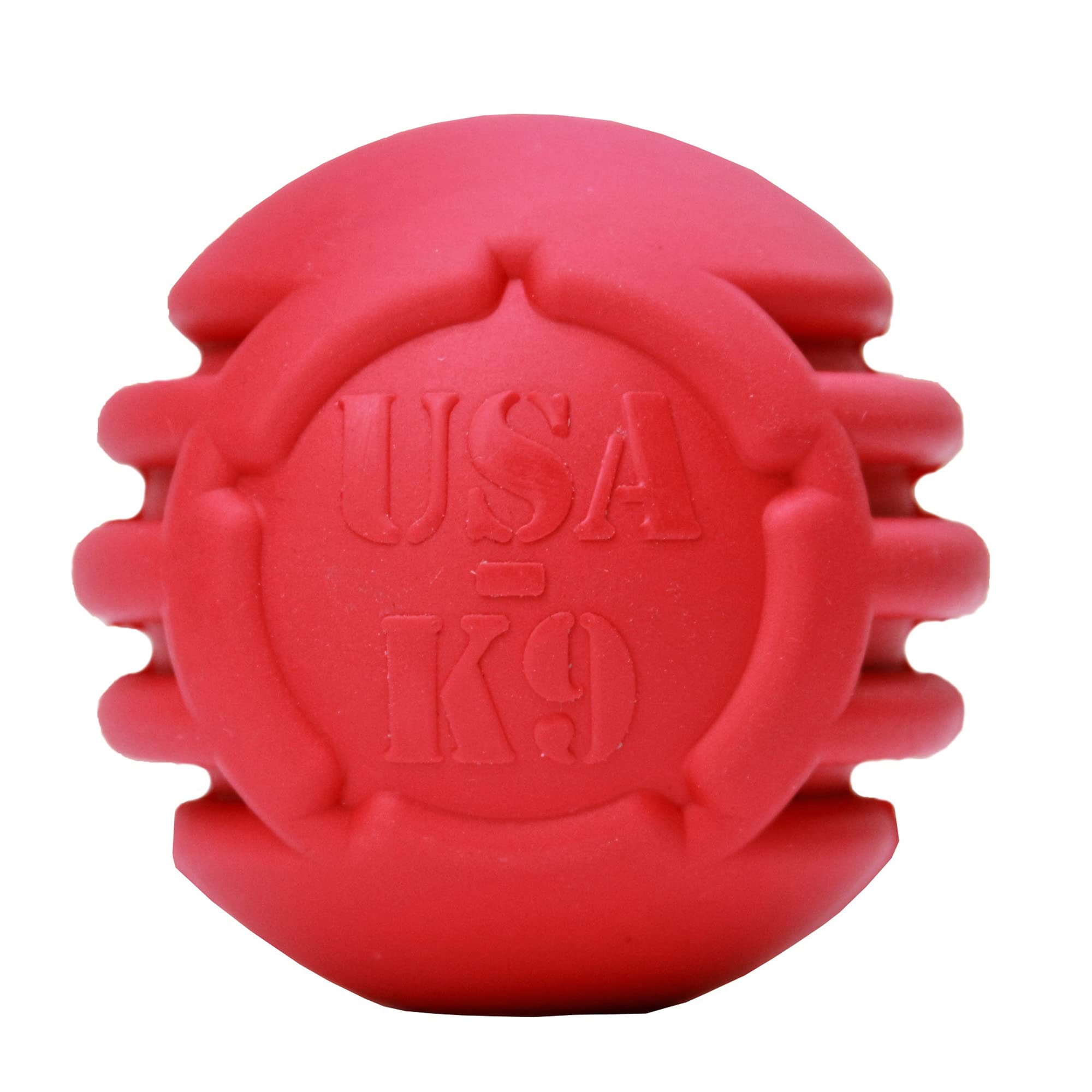 SodaPup USA-K9 Stars & Stripes Durable Dog Ball Toy - Non-Toxic Natural Rubber Chew Toy for Puppies & Adult Dogs | Made in USA | Promotes Bonding, Mental Stimulation & Physical Exercise | Great for Aggressive Chewers, Anxiety Relief & Interactive Playtime