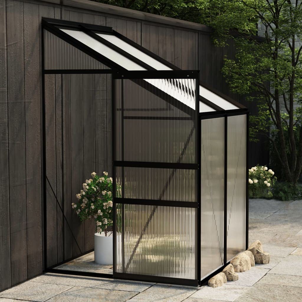 iFCOW Greenhouse Anthracite Aluminum 95.3 ft³ - Durable Walk-in Plant Greenhouse for Outdoor Gardening, Backyard & Patio Use