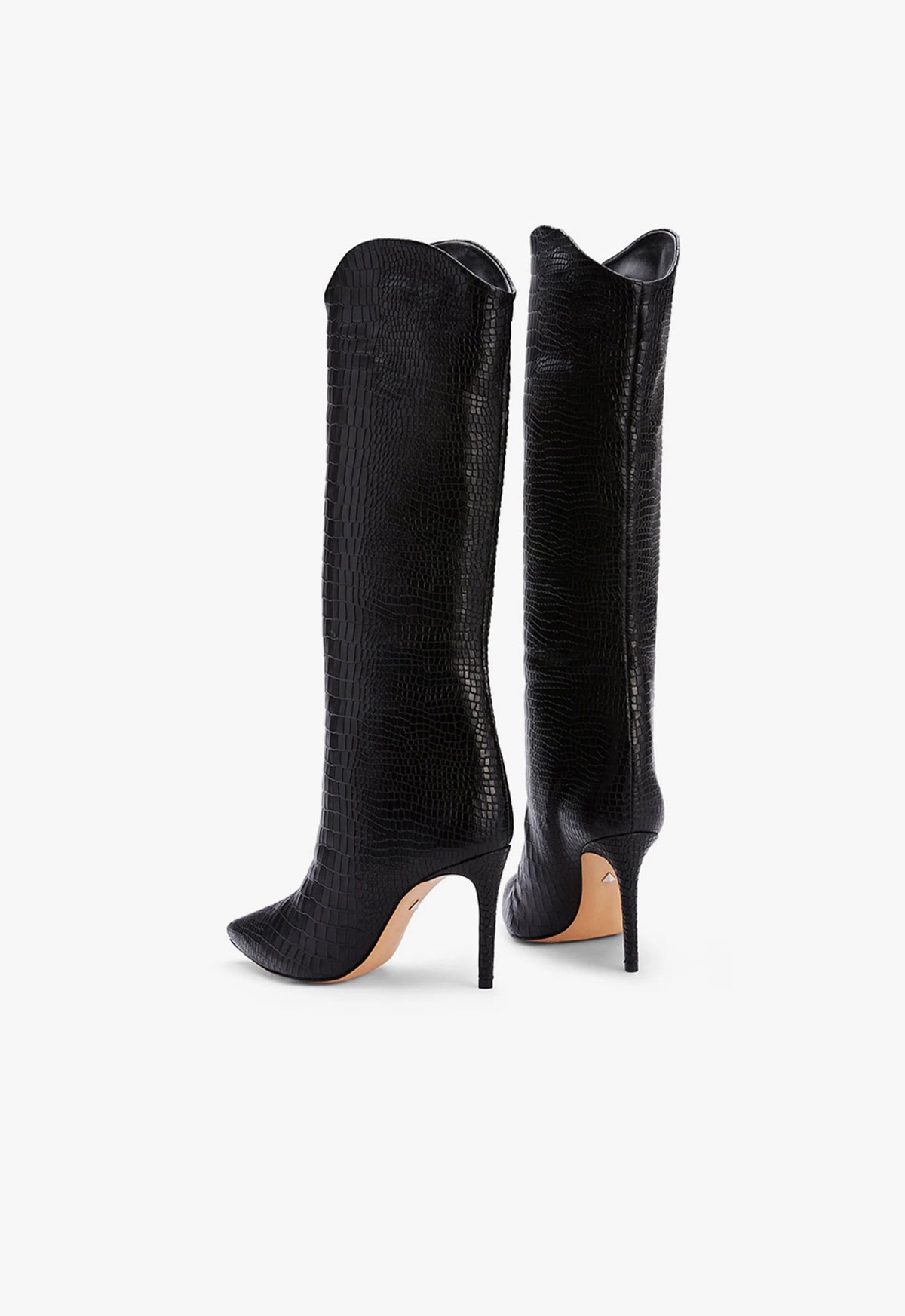 Maryana F18 Women's High Heel Boots - Crocodile Embossed Leather Ankle Boots for Party, Night Out & Fashion Occasions