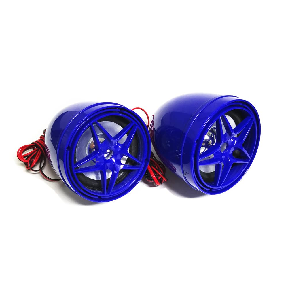 12V Waterproof Bluetooth Speaker for Motorcycle, ATV, UTV, Golf Cart - Anti-Theft FM Radio with USB/TF Port & Stereo Sound (Blue Star) - Perfect for Outdoor Adventures, Road Trips & Off-Roading