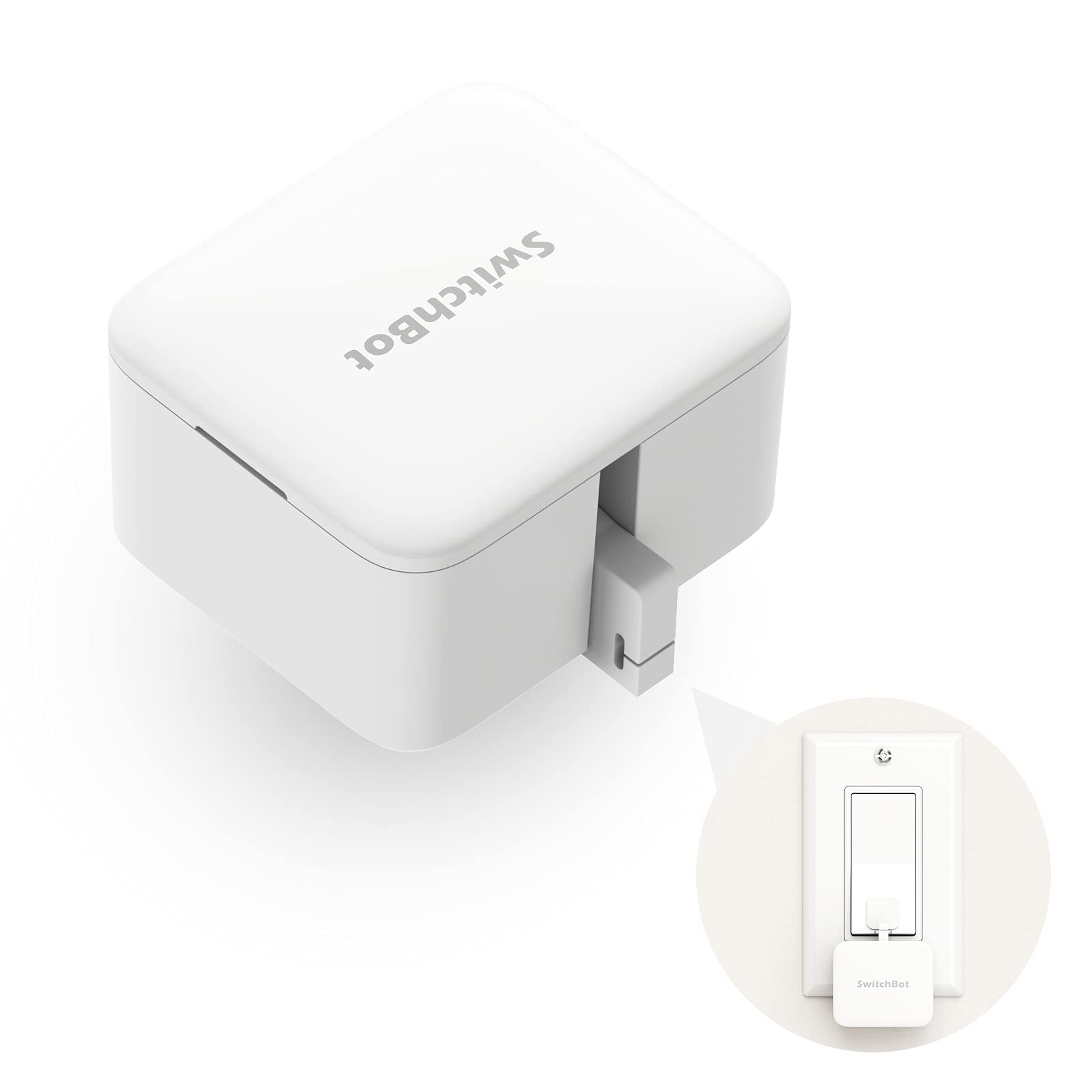 SwitchBot Smart Switch Button Pusher - Wireless App & Timer Control, No Wiring Needed | Works with Alexa, Google Home & IFTTT via Hub Mini (White) | Smart Home Automation for Lights, Appliances & Electronics