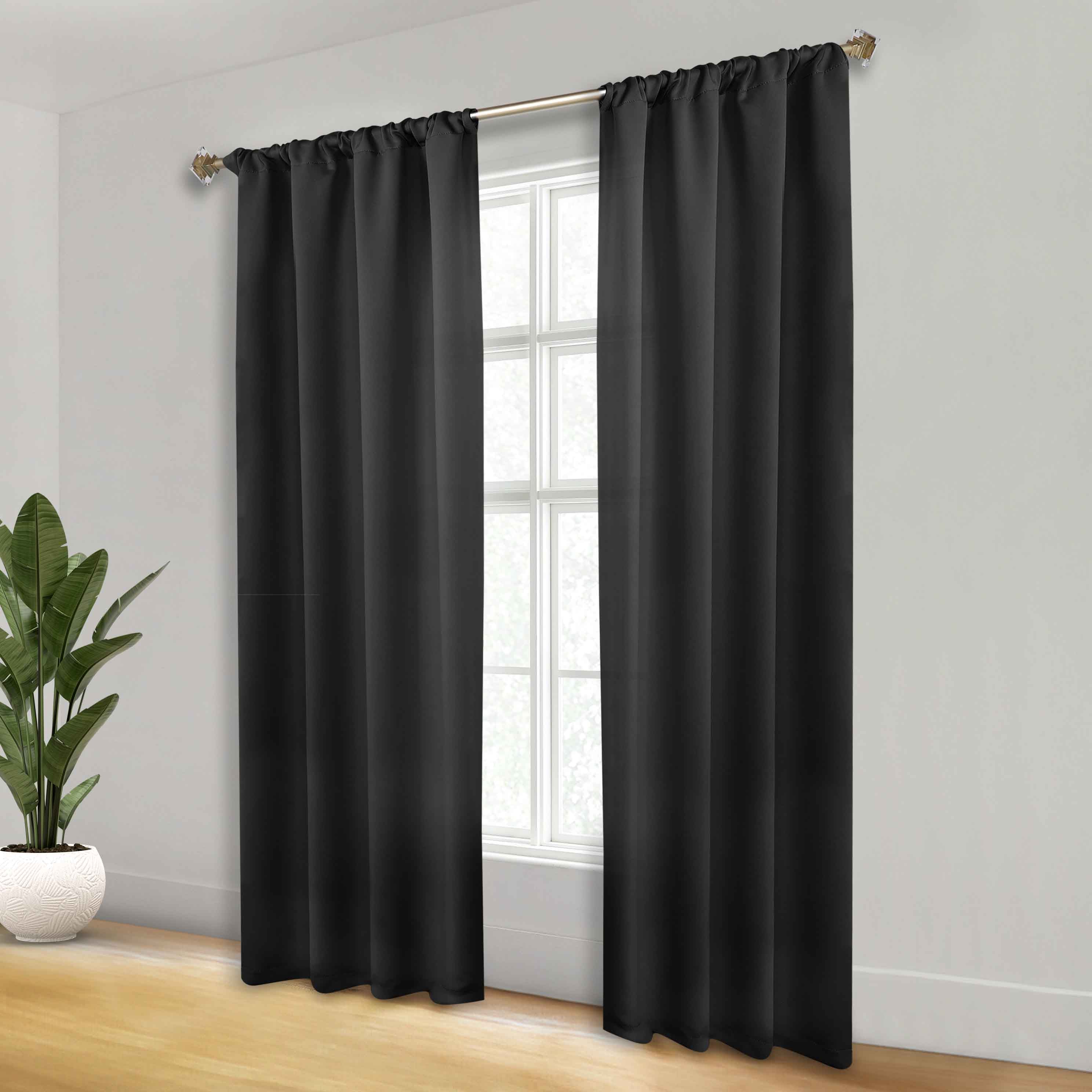 Machine Washable Blackout Curtains Set of 2 - Solid Color Room Darkening Window Treatments for Bedroom, Living Room & Nursery