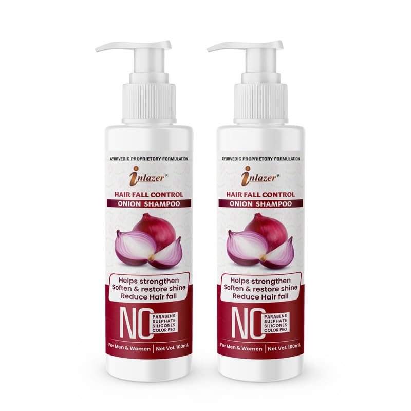 Onion Hair Shampoo Pack of 2 - Sulfate Free Shampoo for Hair Growth, Strong & Shiny Hair | Reduces Hair Fall Up to 100% | Smoother, Softer Hair Treatment | Perfect for Daily Use & Hair Repair