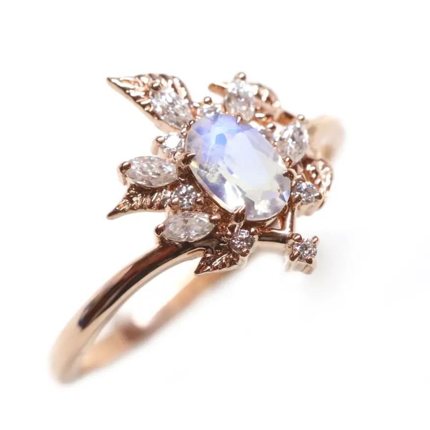 14K Gold Moissanite Engagement Ring for Women - Size 7 | Elegant Wedding Band, Promise Ring & Anniversary Jewelry Gift