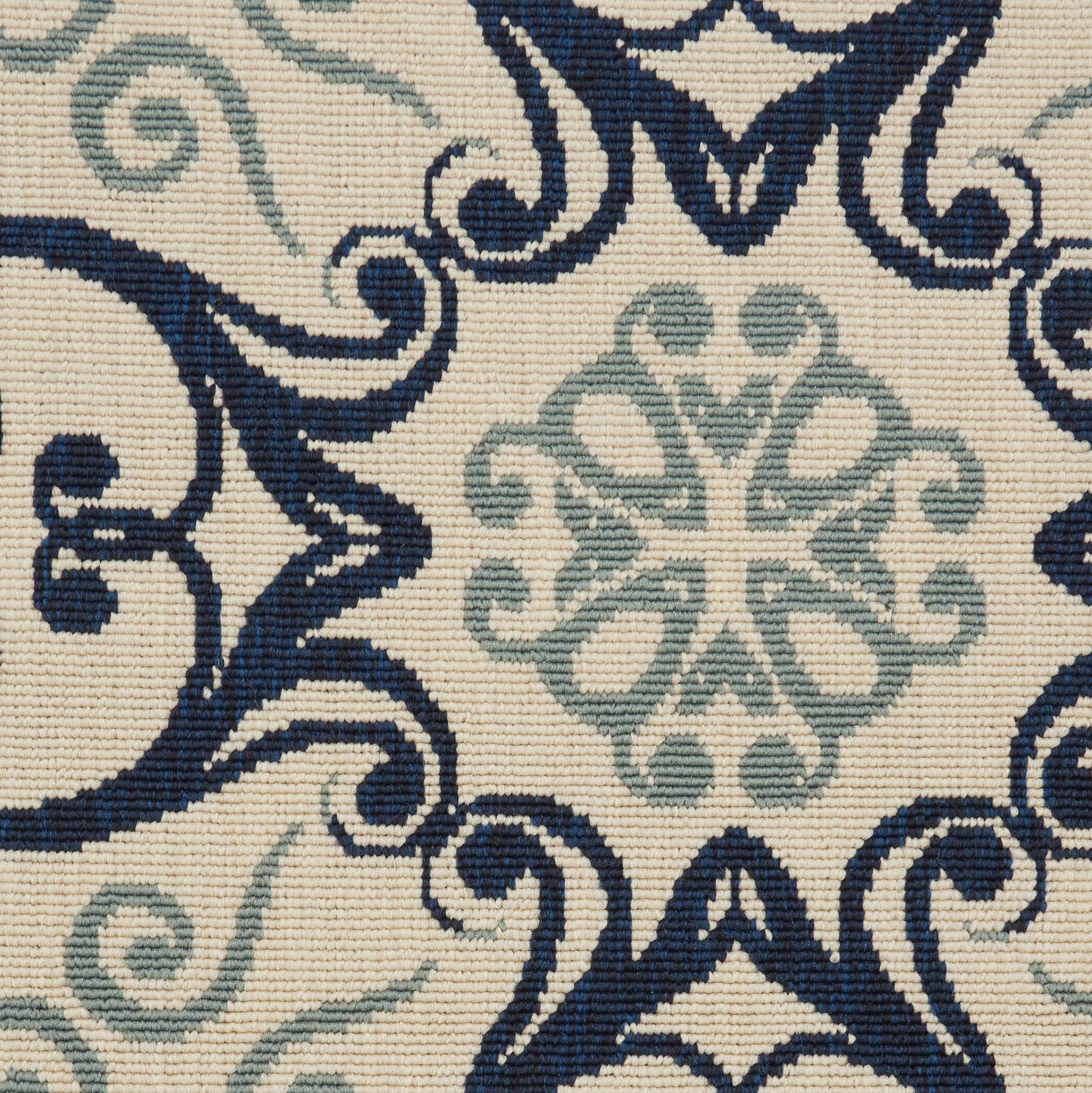 Nourison Caribbean Ivory/Navy 5'3