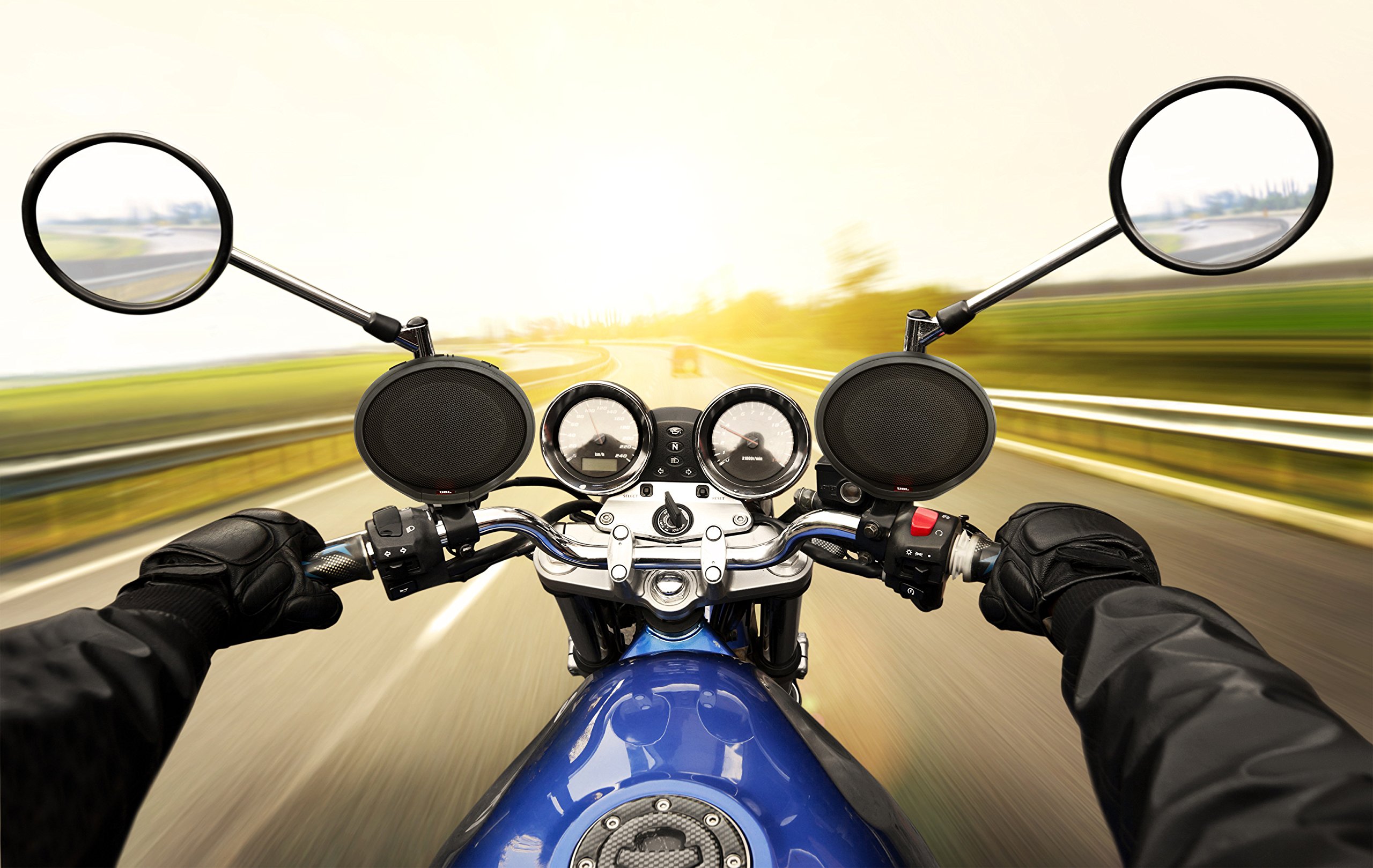 JBL Cruise Handlebar Mounted Bluetooth Audio System for Motorcycles - Waterproof Wireless Speaker with High-Quality Sound (Mounting Hardware Sold Separately) - Perfect for Outdoor Adventures, Road Trips, and Motorcycle Rides