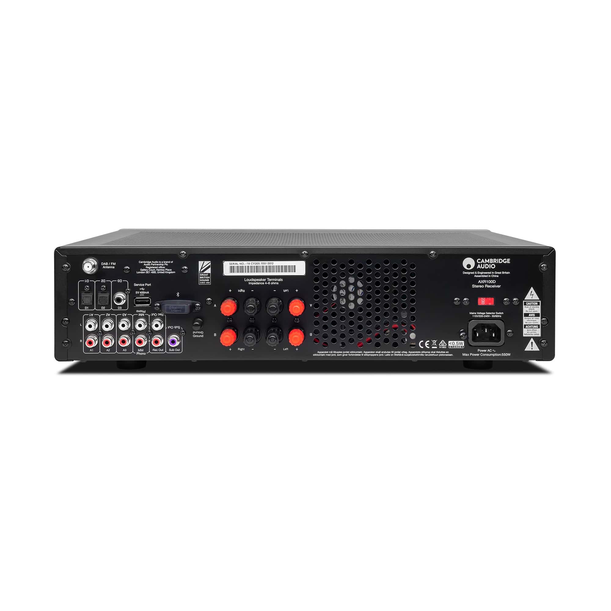 Cambridge Audio AXR100D Stereo Receiver with DAB+ | High-Fidelity 2-Channel Amplifier | Bluetooth & Phono Input | Perfect for Home Theater & Music Listening
