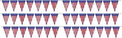 25 Pack Patriotic V-Shaped Flag Pennants Streamers - 30 Feet Long String Decorations for 4th of July, Memorial Day & Outdoor Party Decor | Perfect for Backyard, Garden & Patriotic Events