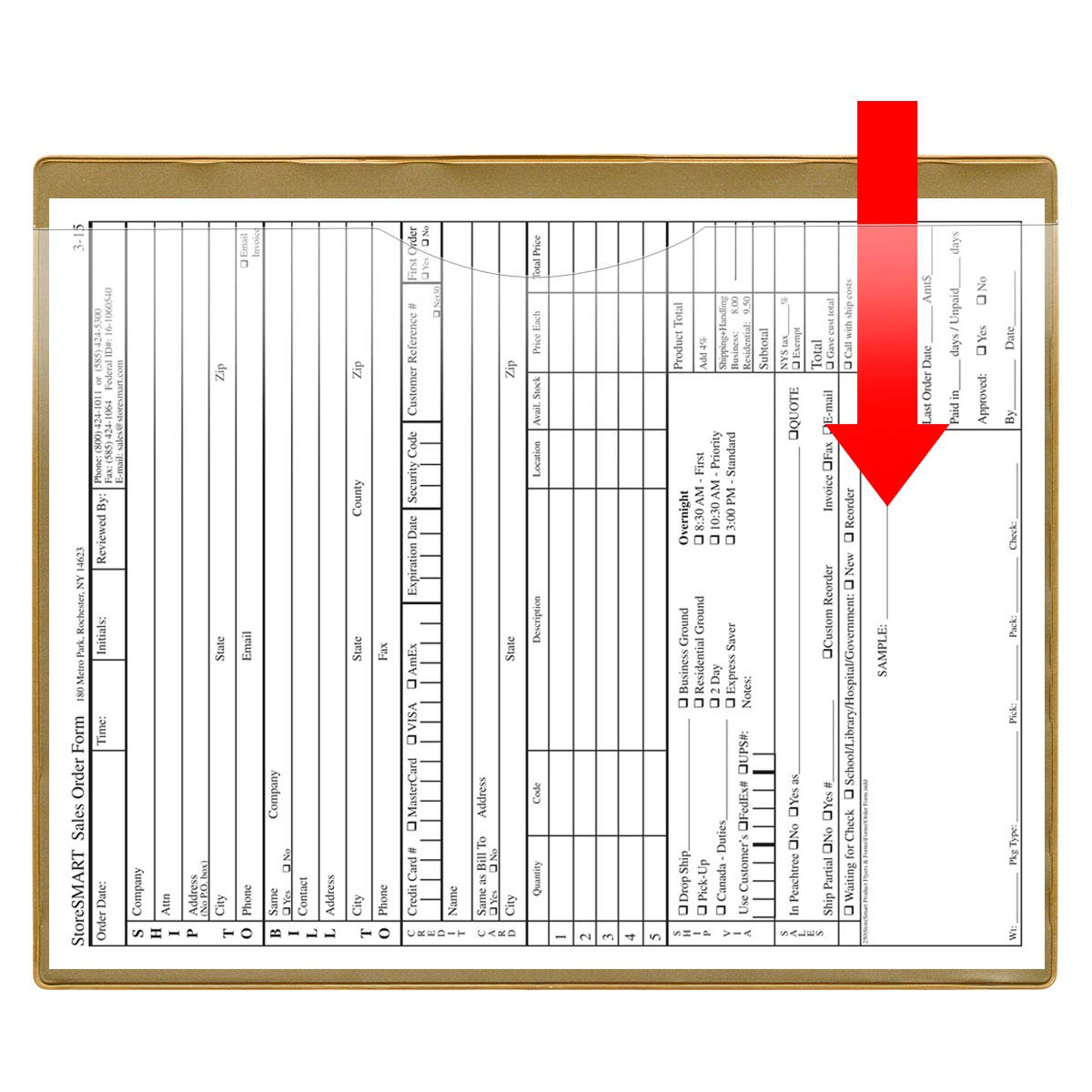 StoreSMART Heavy Duty File Jackets - 200-Pack Gold Plastic Back & Clear Front - Office Document Organization for Filing, Storage & Business Use - FJ85PQGOLD-200