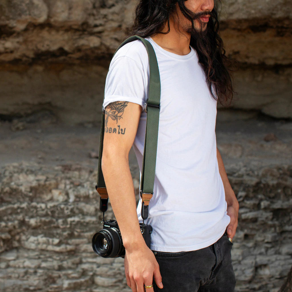 Peak Design Slide Camera Strap - Adjustable & Comfortable Shoulder Strap for DSLR & Mirrorless Cameras - Sage Green | Perfect for Travel, Hiking & Outdoor Photography