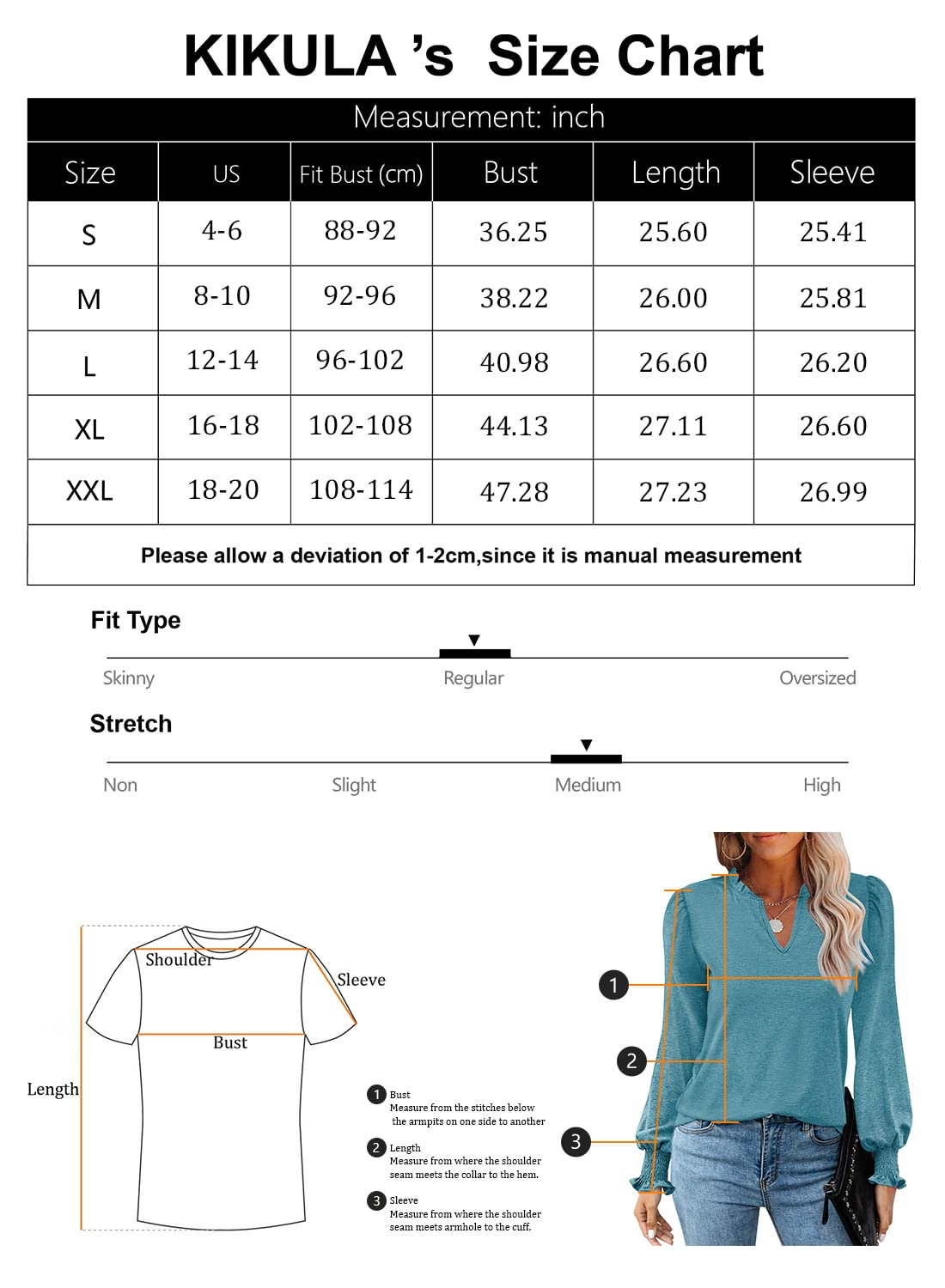 Kikula Women's Puff Sleeve Blouse - Elegant Long Sleeve Tunic Top for Dressy & Casual Wear | Office, Party & Everyday Outfits