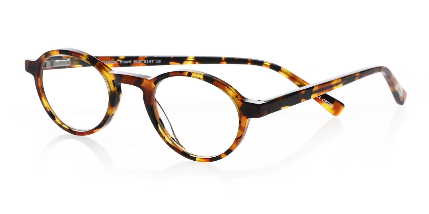 Board Stiff Narrow Color 19 Tortoise Front and Temples Eyeglass Frames - Classic Retro Style for Reading, Work & Everyday Wear