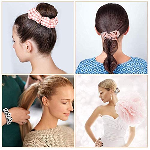 Blubby 30 Pcs Chiffon Hair Bands - Soft Ponytail Holders & Floral Hair Scrunchies for Women & Girls - Perfect for School, Work, Party & Everyday Use (Assorted Prints)