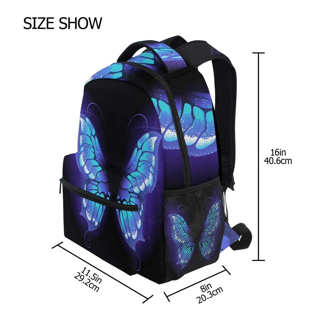 ALAZA Butterfly Wing Backpack - Lightweight School Backpack for Boys & Girls, Travel Daypack with Shoulder Straps - Perfect for School, College, Hiking & Daily Commute