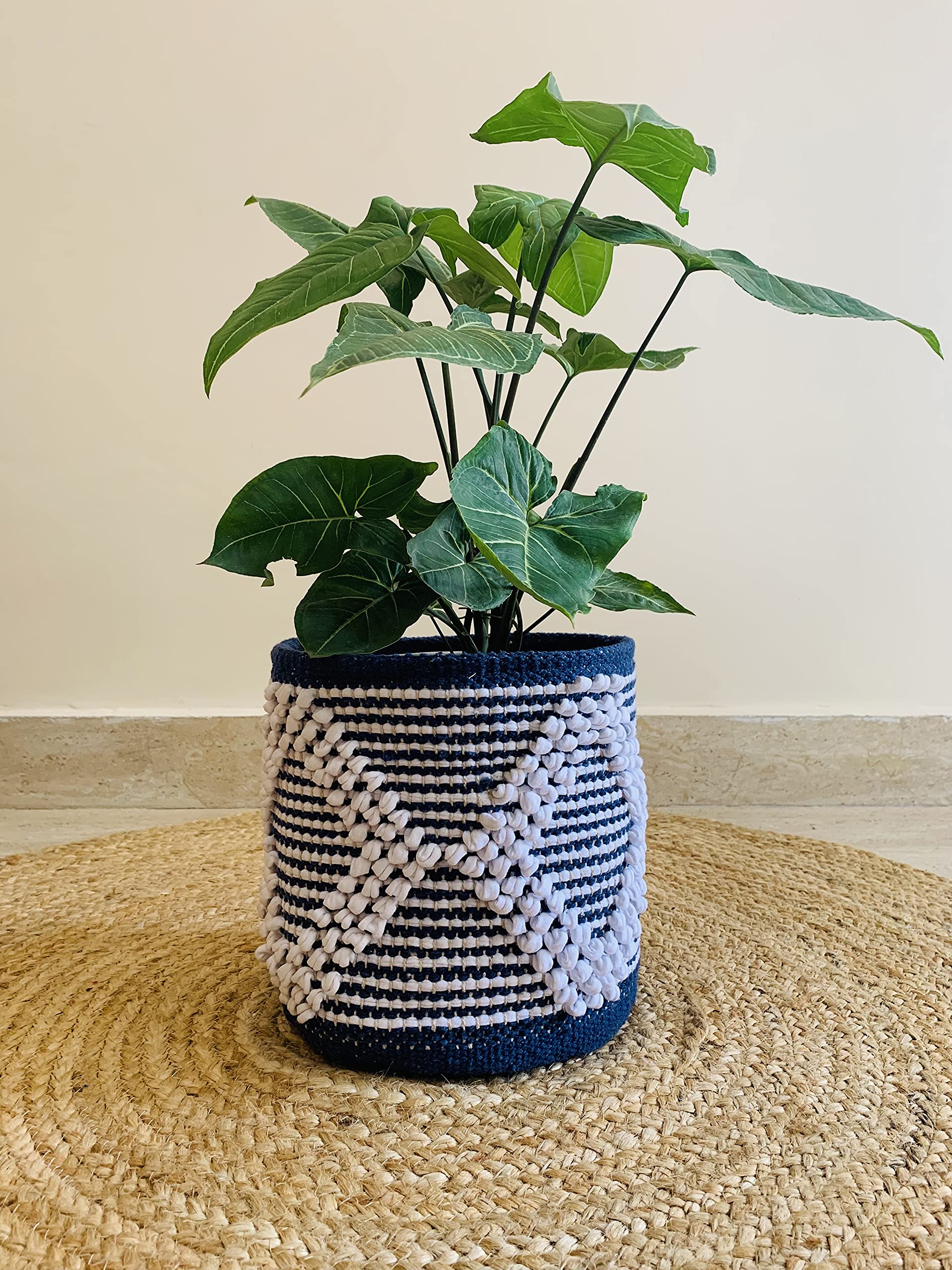 Boho Hand Woven Plant Basket - 8
