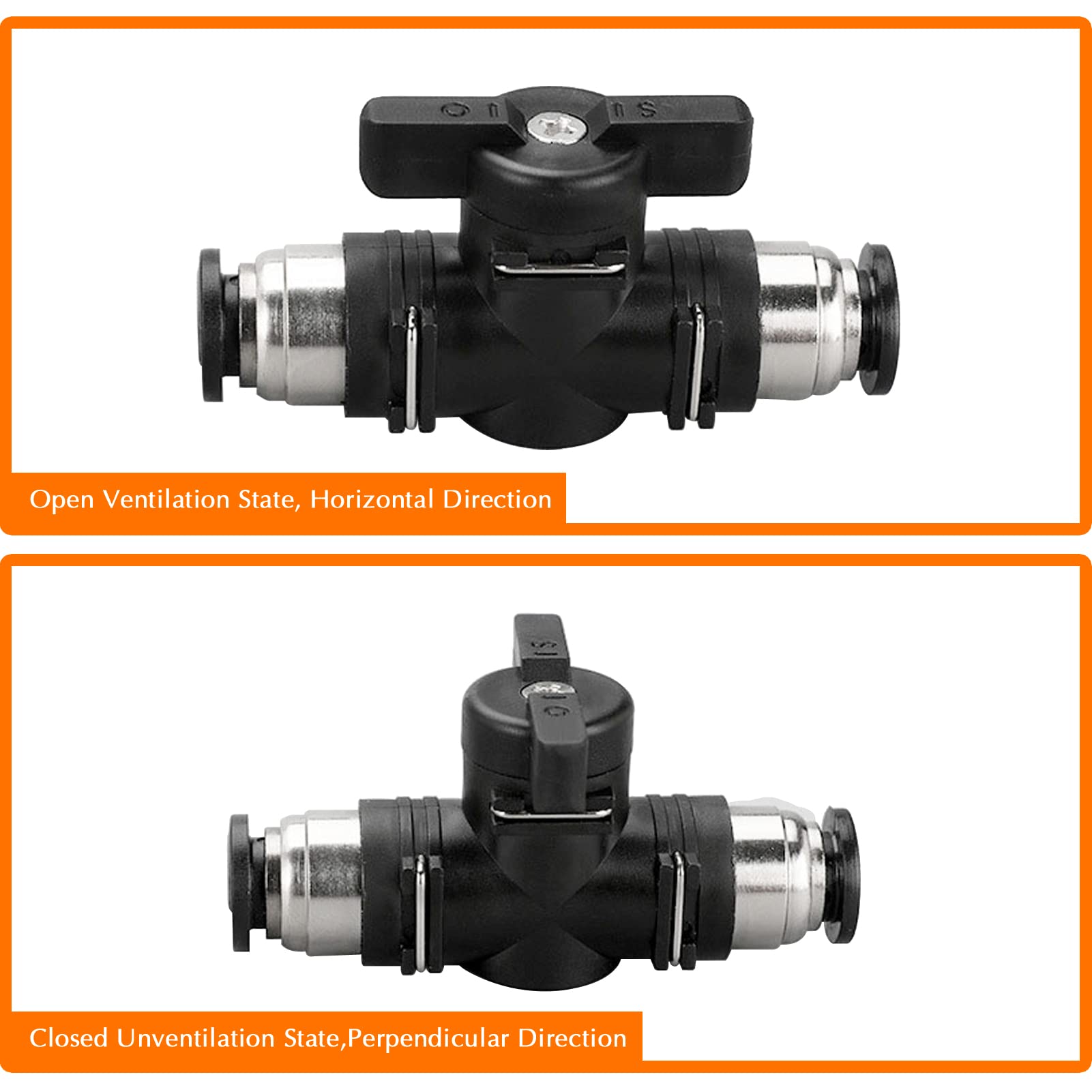 CEKER 1/4 Inch OD Quick Connect Push Fitting - Pneumatic Air Flow Control Valve with Straight Union (1 Pack) - Ideal for Compressed Air Systems, HVAC, and Industrial Automation