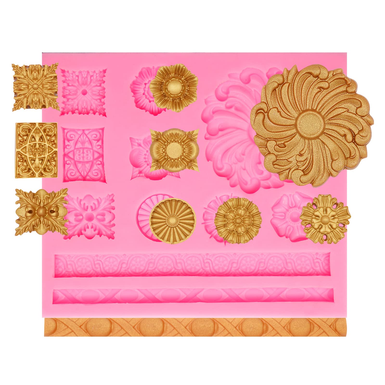 Victorian Cameo Medallion Silicone Molds - Baroque Scroll Chocolate Molds for Baking, Fondant Jewelry & Cake Decorating - Perfect for Wedding, Birthday Cakes & Cupcake Toppers - DIY Home Baking & Party Dessert Decor