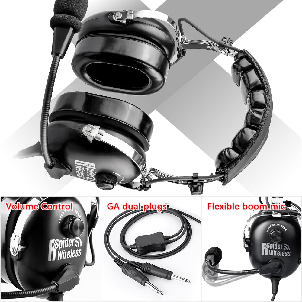 Professional Aviation Headset for Pilots - Noise Cancelling Headphones with 24dB Reduction, Comfort Ear Seals, MP3 Support & Carrying Case - Perfect for Flight Training, Commercial Flying and Cockpit Communication