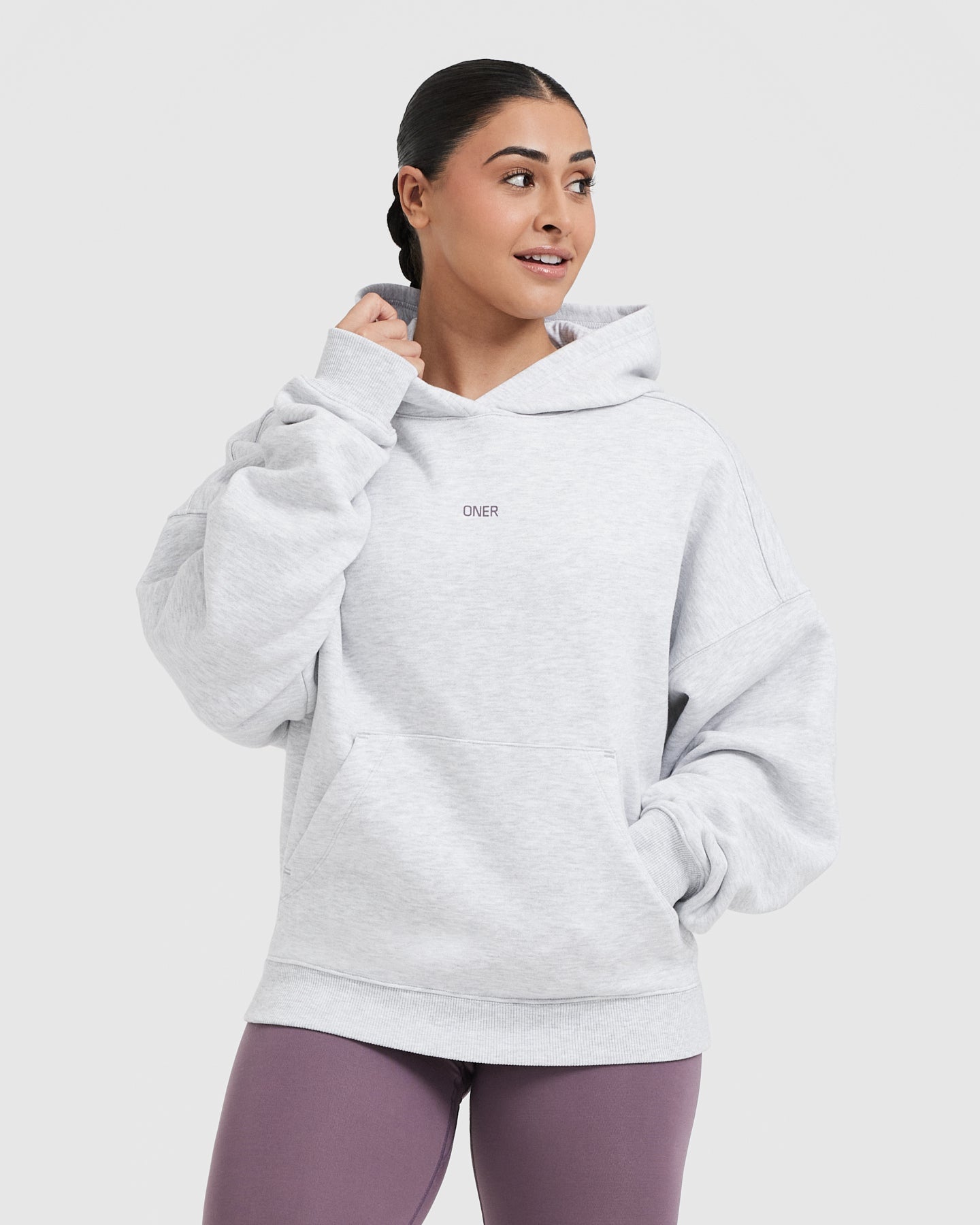 Premium Unisex Oversized Graphic Hoodie - Light Grey Marl | Trendy Streetwear for Men & Women | Perfect for Casual Outfits, Lounge Wear & Cool Weather Fashion
