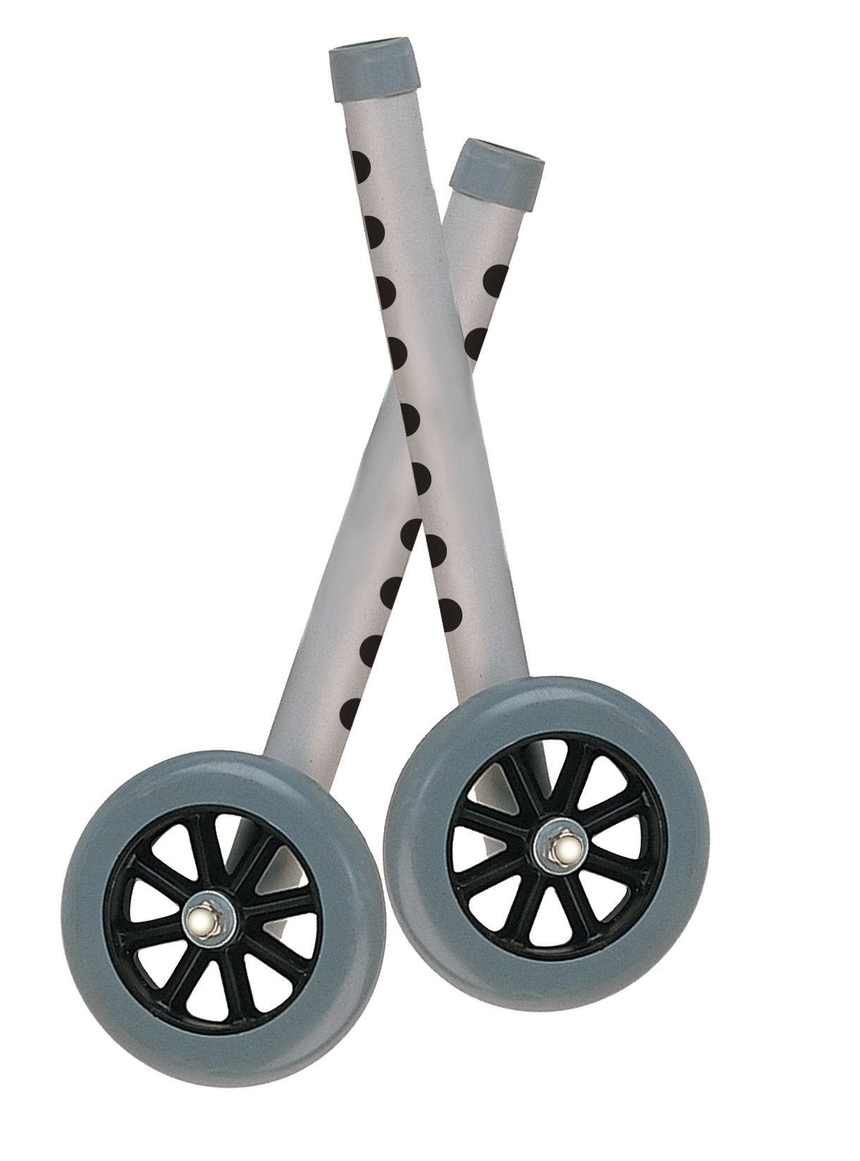 5 Walker Wheels with Two Sets of Rear Glides - Universal Replacement Wheels for Walkers, Rollators & Mobility Aids - Easy Installation for Indoor & Outdoor Use