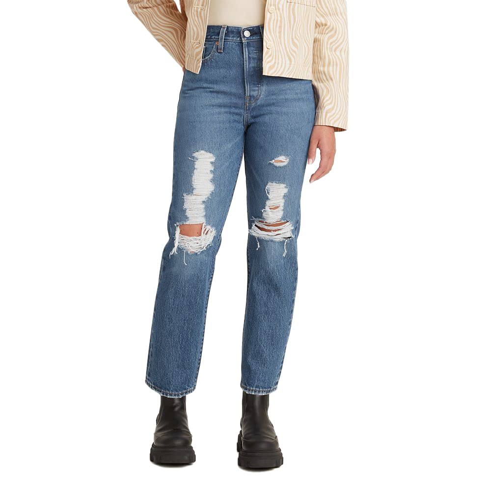 Levi's Women's Premium Wedgie Straight Jeans - High Waist Slim Fit Denim Pants for Everyday Wear & Casual Outfits