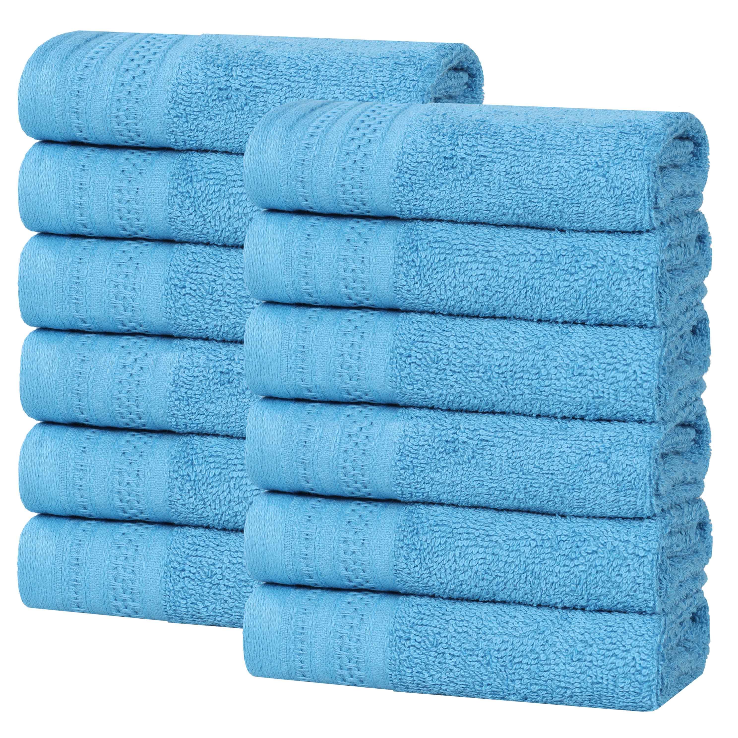 Premium Honeycomb Waffle Weave Cotton Face Towels - Ultra Soft & Absorbent Bath Towel Set of 12 for Spa, Gym, Travel & Luxury Home Use