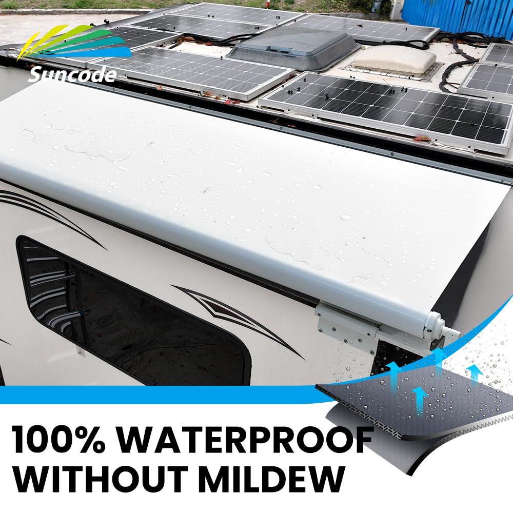 Suncode RV Slide Topper Awning - White RV Slide Out Awning Cover with Modular Design for Travel Trailers, 5th Wheels & Motorhomes (6'1